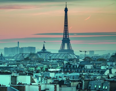 Eiffel tower in the mist